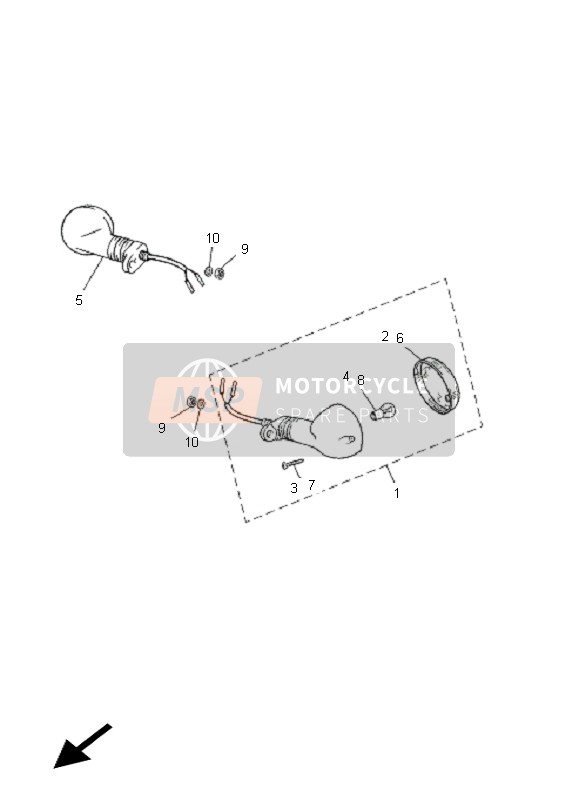 Yamaha TZR50 2011 Luz intermitente para un 2011 Yamaha TZR50